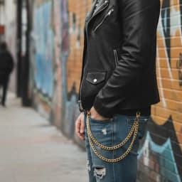 Double Layer Wallet Chain Men Women, Biker Motorcycle Pants Jean Punk Goth Key Chain