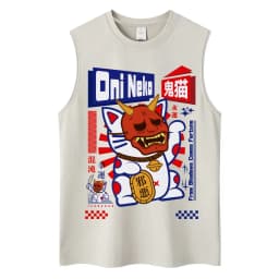 Japanese Ukiyo-e Beach Style Washed Tank Tops Naoshima Art Island Vintage Vests Men Women Cotton Casual Loose Sleeveless T Shirt