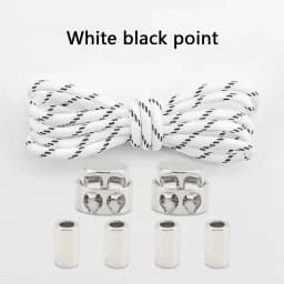 1Pair Lock Shoe laces Without ties Metal Buckle Laces Round Elastic Laces Sneakers Kids Adult No Tie Shoelaces Shoes Accessories