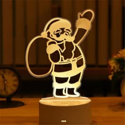 1pc USB Operated Night Light Creative 3D Acrylic Bedroom Bedside LED Table Lamp Ornaments Christmas Holiday Birthday Event Gift