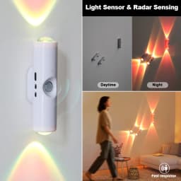 LED Motion Sensor Night Light RGB Charging LED Wall Light USB Rechargeable Cabinet Wardrobe Lamp Home Decoration Bedroom Bedside