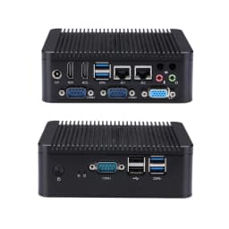 QOTOM Mini PC Q30600PV Intel i7 7500U i5 7200U i3 7100U 3865U Dual LAN 2 COM VGA Industrial Computer Win10 Linux