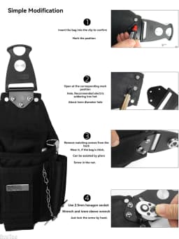 Tool Belt Bag Rotary Hang Up Quickly - Conversion Parts for DeWalt Tajima Universal Accessories
