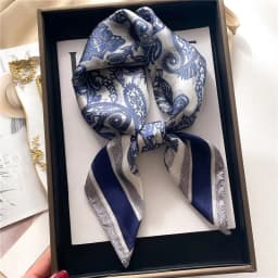 2025 New Paisley Print Small Square Scarf Soft Satin Silk-like Thin Neck Scarf Mature Style Sunscreen Headscarf For Women