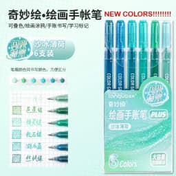 LANGUO 90/6 Colors Press Acrylic Gel Pen Large Capacity 1.0mm Writing Pen Painting Drawing Office School Supplies Stationery