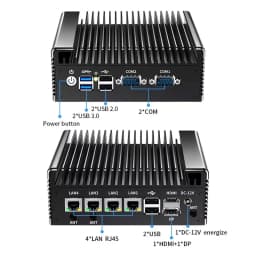 Topton Intel N150 Fanless Mini PC N100 4 x2.5G LAN I226-V 2*COM DDR4 NVMe Efficient Cooling Solid Firewall PC Industrial Compute