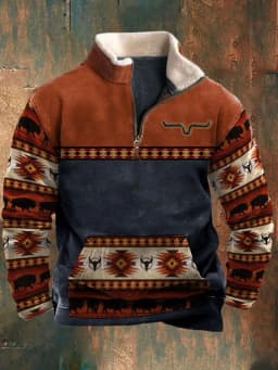 Spring Autumn New Men Wool Collar Half-zipper Hoodies Sweatshirts Print Casual European American Trend Jacket Long-sleeved Tops