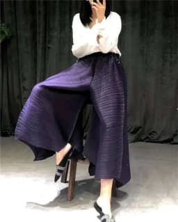 LANMREM pleated straight pants for famale 2025 spring new elastic waist pleated wide leg pants women YJ444