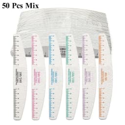 50pcs Nail File Wooden Sanding Buffer Block Pedicure Manicure UV Gel Nail Polish Pro Nail Files Artificial Nail Tips Tools