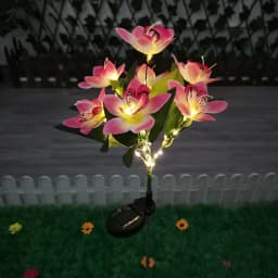 7-head Solar Orchid Lawn Lamp, Artificial Flower Lights for Patio Garden Christmas Wedding Decoration LED Solar Ground Lights