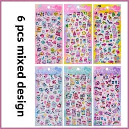 3 pcs/6 pcs Dessert Candy Sweet Animals 3D Crystal Decor Stickers Scrapbooking Diy Journaling Diary Stationery Sticker School