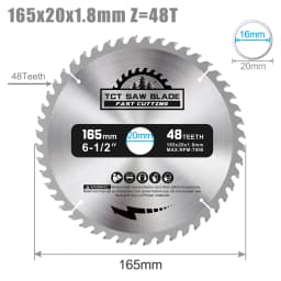 XCAN 165mm Circular Saw Blade TCT Carbide Saw Blade For Woodworking Cutting Tools Wood Cutting Disc 24/40/48/60T