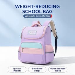 Children School Backpack, Spine Protective Waterproof Reflective Lightweight School Bag for Primary School Kids