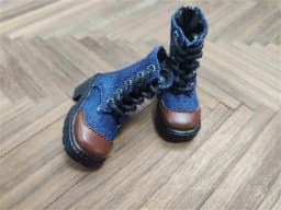 In Stock BJD Shoes 1/4 1/6 Square-toe Patchwork Multi-color Ankle Boots Cute Girls Blue Black BJD Doll Accessories