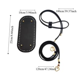 3Pcs/set DIY Round PU Leather Crochet Bag Handmade Drawstring Accessories Woven Bag Set Durable Solid Color Bag Bottom Base