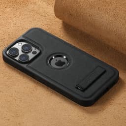 For iPhone 18 Pro 17 16 15 14 13 12 Pro Max Leather Case with Mag-safe Built-in Invisible Stand Protective Slim Kickstand Cover