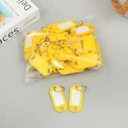 100x Coloured Plastic Key Fobs Luggage ID Tags Labels Key rings with Name Cards, For Many Uses - Bunches Of Keys, Luggage