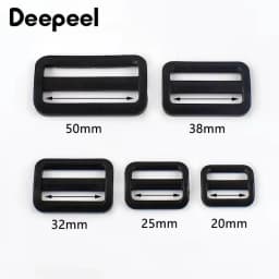 30/50/100Pcs Plastic Adjust Buckles 20-50mm Black Tri-Glide Slider Clasp Bag Strap Dog Collar Hook Webbing Belt Loop Accessories