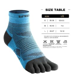 COOLMAX Five-Finger Socks High Performance Cushion Toe Socks Wicking Moisture Breathable Quick Dry Running Sport Socks