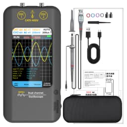 BSIDE O2 Touchscreen Oscilloscope Signal Generator Handheld 3.98-Inch 50MHz Dual Channel Digital Oscilloscope Waveform Tester