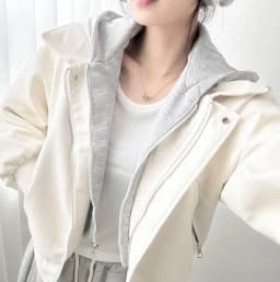 Women's Casual Chic Loose Patchwork Hoodie Jacket Autumn Winter Leather Coat Top Long Sleeve Short Length Other Material 100%