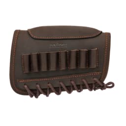 Tourbon Tactical Rifle Buttstock Cheek Rest Riser Genuine Leather Firearms Ammo Cartridges Holder Carrier Hunting Accessories