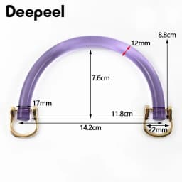 2/4Pcs U-shaped Plastic Bag Handle Acrylic Transparent Purse Frame Kiss Clasp Women Handbag Woven-bag Replace Bags Accessories