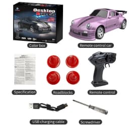 New 4WD 2.4GHZ RC Simulation Mini Drift Car Palm Racing Model Desk Toys 1/64 Scale Remote Control Car Gift for Children Boys.