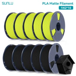 SUNLU PLA Matte 10KG1.75mm ±0.03mm 1KG/2.2LBS 3D Printer Filament PLA High Transparency Fast 2-7 Days Delivery RoHS Reach