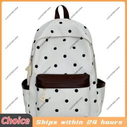 Polka Dot Aesthetic Preppy Backpack Kawaii Sweet Campus Bookbag Travel Casual Daypack for Elementary & Middle Girl Students