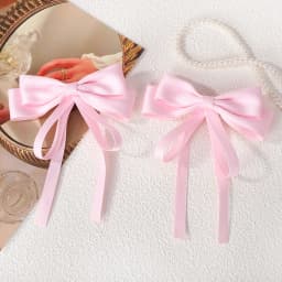 LOVEKIKI 2PCS Elegant Double Layer Ribbon Bows Hair Clip for Girl Boutique Headwear Hairgripes Long Tassel Ponytail Hairclip
