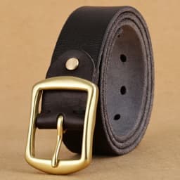 Handmade belt trendy leather pin buckle simple first layer real cowhide men's and women's copper buckle belt versatile old