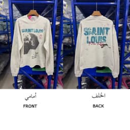 Washed Heavy Duty Spray Dirty Vintage Large Size round Neck Sweatshirt Trendy Casual Loose Fit Long Sleeve Printed Streetwear