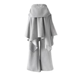 ReddaChic Wrappd Gray Sweatpants Lounge Elastic Waist Wide Leg Irregular Skirt Layering Trousers Grunge Korean Women Clothes