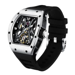 New Style Automatic Watch Tonneau Dial Silicone Strap Waterproof Sport Mechanical Wristwatch Stainless Steel 2026