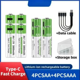 2026 NEW Lithium-Ion Battery Type-C Rechargeable High-Capacity AA&AAA Battery For Remote Control, Mouse, Electric Toys