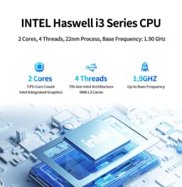 SOYO Mini PC Y5 Intel Core i3 4th Gen Processor 8GB RAM 128GB SSD Windows 10 Mini Desktop Computer Multi-Screen 4K Output WiFi & Bluetooth 4.2 USB-C RJ45 Ethernet Compact Small PC for Home Office Business Daily Use