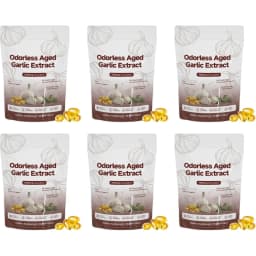 Aged Garlic Extract Softgels Odorless Fermented Garlic Supplement Powerful Antioxidant for Immune Heart Respiratory Health 30 Ct