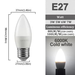 5-12pcs E14 E27 Led Bulb 220V 110V 3W 5W 6W 7W Warm Lighting 3000K 6000K Candle Lamp Led Chandelier Light for Home Decoration