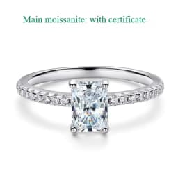 Smyoue 1-4CT Emerald/radiant Cut Moissanite Ring for Women Engagement Wedding Bride 100% Sterling Silver 925 Jewelry Certified