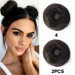 Synthetic rubber band elastic hair ring multi-color heat-resistant bun hair extension wig that surrounds a woman's ponytail