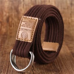 New men's and women's Korean version 16 color double loop buckle canvas belt 43 inch casual pants canvas belt youth pants belt