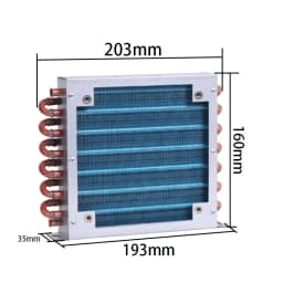 Small Shell Condenser Radiator Refrigerator Freezer Air-cooled Water-cooled Aluminum Fin and Copper Tube Heat Exchanger with Fan