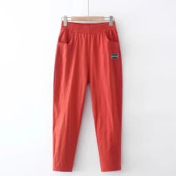 Slimming Straight Leg Cotton Linen Harem Pants Women's High Waist Summer Casual Trousers Pure Color Versatile Loose Fit Thin