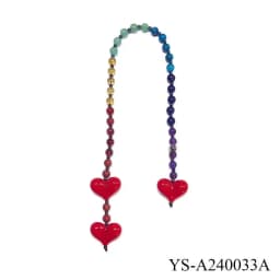 Red Love Y2k Keychain Beads Keychain Korean Bag Charms For Handbags Bag Pendant Handmade Beaded Keyring Vintage Bag Jewelry 2025
