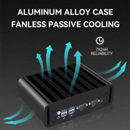 Fanless Industrial Mini PC Intel N100 J6412 2x Ethernet 2x COM RS232/485 6x USB 4G LTE SIM Card WiFi Windows Linux