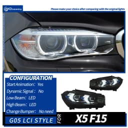 AKD Head Lamp for BMW X5 F15 LED Headlight 2013-2018 Headlights F15 F85 DRL Turn Signal High Beam Angel Eye Projector