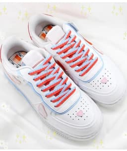 1 Pair Flat Color Stitching Shoelaces for Sneakers Macaron Hollow Woven Shoe Laces Rainbow Colorful Shoelace for Women Man