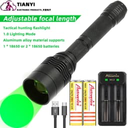 Green Light Flashlight, Single Mode Green Led Hunting Light, Zoomable Light for Hunting, Green Torch for Night Vision, Astronomy