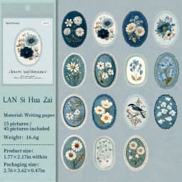 45 Sheets/Bag Floral Theme Envelope Sealing Boxed Stickers for DIY Scrapbook Background Phone Case Notebook Decoration Craft